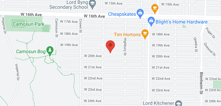 map of 3863 W 20TH AVENUE